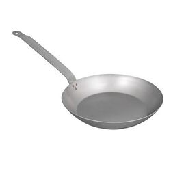 Vollrath 58920 11" Carbon Steel Frying Pan w/ Solid Metal Handle - Induction Ready, French Style