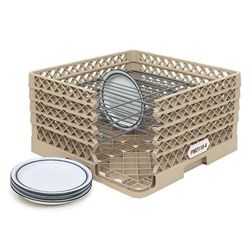 Vollrath PM1211-4 Plate Crate Dishwasher Rack - 12 Plate Capacity, 4 Extenders, Beige