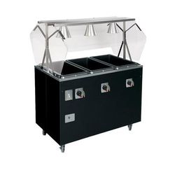 Vollrath T38708 46" Hot Food Table w/ 3 Wells & Enclosed Base, 120v, Black