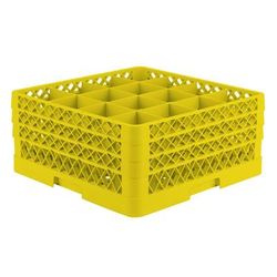 Vollrath TR8DDD 08 Rack-Master Glass Rack w/ 16 Compartments - 16 Extenders, Yellow