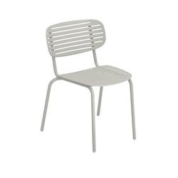 emu E639 (73) Mom Indoor/Outdoor Stackable Side Chair - Steel, Gray, E-Coated Powder Coating, Cement