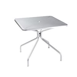 emu E801 (73) 32" Square Outdoor Dining Height Table w/ Umbrella Hole - Steel, Cement, E-Coated Powder Finish