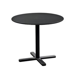 emu E849 (24) 32" Round Outdoor Dining Height Table - Steel, Black, 32" Diameter