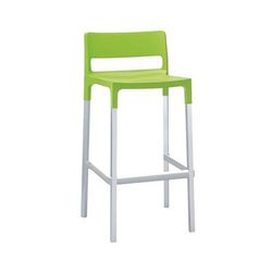 emu B9208 (59) 39" Olly Barstool w/ Solid Back & Seat - Aluminum/Plastic, Green, Polypropylene/Aluminum