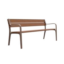 emu U301 69" Outdoor Bench w/ Tropical Wood Back & Seat - Cast Iron Frame w/ Marson Stain Finish, Marson Finish