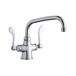 Elkay LK500AT08T4 Deck Mount Double Pantry Faucet w/ 8" Swing Spout & 4" Wrist Blade Handles, Chrome