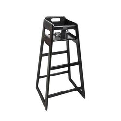 CSL 910BL 39 1/2" Pub Height Wood High Chair w/ Waist Strap, Black
