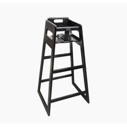 CSL 910BL 39 1/2" Pub Height Wood High Chair w/ Waist Strap, Black