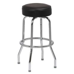 Royal Industries ROY 7711 B Backless Commercial Bar Stool w/ Black Vinyl Seat, Chrome