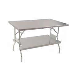 Royal Industries ROY WTFS 3060 60" 18 ga Folding Work Table w/ Undershelf & 430 Series Stainless Steel Flat Top