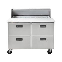 Centerline by Traulsen CLPT-4818-DW 48" Centerline Mega Top Sandwich/Salad Prep Table w/ Refrigerated Base, 115v, 4 Drawers, (18) 1/6 Size Pans, Stainless Steel