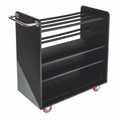Rosseto SM132 4 Level Utility Cart w/ Flat Ledges, Black