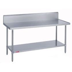 Duke 314S-24132-10R 132" 14 ga Work Table w/ Undershelf & 300 Series Stainless Steel Top, 9 1/2" Backsplash
