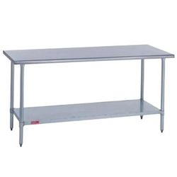 Duke 314S-3672 72" 14 ga Work Table w/ Undershelf & 300 Series Stainless Steel Flat Top