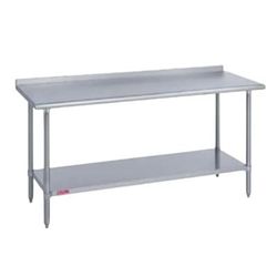Duke 316-3648-2R 48" 16 ga Work Table w/ Undershelf & 300 Series Stainless Steel Top, 1 1/8" Backsplash