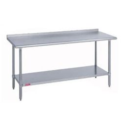 Duke 416S-30108-2R 108" 16 ga Work Table w/ Undershelf & 400 Series Stainless Steel Top, 1 1/8" Backsplash