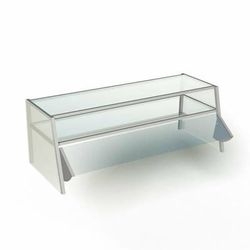 Duke TS-449-60 59" Double Deck Food Shield w/ 2 Tier Glass Shelves, Stainless Tube Frame, 2 Tiers, Self-Service, Clear