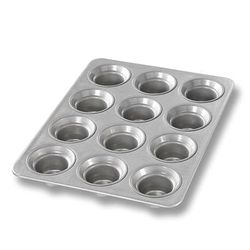 Chicago Metallic 42754 Mini Crown Muffin Pan, Makes (12) 2 3/4" Muffins, AMERICOAT Glazed 26 ga Aluminized Steel