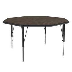 Correll A48-OCT-01-09-09 48" Octagonal Table w/ 1 1/4" High Pressure Top, Walnut, Brown