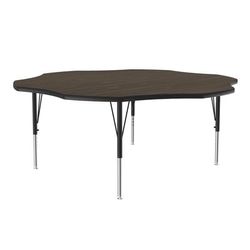 Correll A60-FLR-01-09-09 48" Flower Shape Table w/ 1 1/4" High Pressure Top, Walnut, Brown