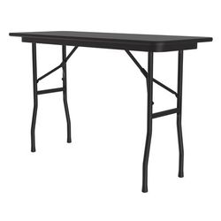 Correll CF1848M-07 48" Rectangular Folding Table w/ Black Granite Melamine Top, 29"H