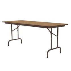 Correll CF3072M-06 72" Rectangular Folding Table w/ Medium Oak Melamine Top, 29"H, Brown