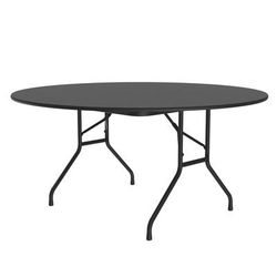 Correll CF60PX-07 60" Round Folding Table w/ Black Granite Top, 29"H