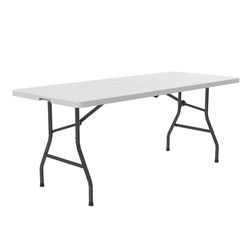 Correll CP3072FM-23 72" Rectangular Folding Table w/ Gray Granite Plastic Top, 29"H, Blow Molded