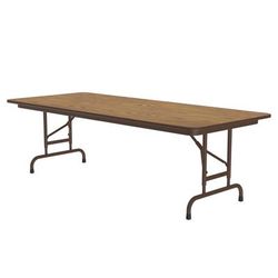 Correll PCA3072P 06 72" Rectangular Folding Table w/ Medium Oak Plywood Top, 32"H, Brown