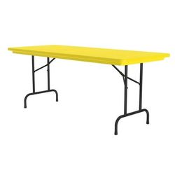 Correll R3072-28 72" R-Series Rectangular Folding Table w/ Yellow Plastic Top, 29"H
