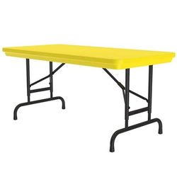 Correll RA2448 28 48" R-Series Rectangular Folding Table w/ Yellow Plastic Top, 32"H