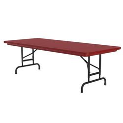 Correll RA3072-25 72" R-Series Rectangular Folding Table w/ Red Plastic Top, 32"H