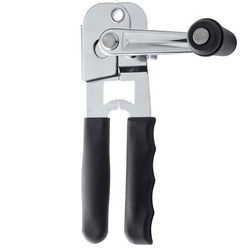 Tablecraft 10518BK Manual Crank Style Can Opener - Chrome Plated, Black