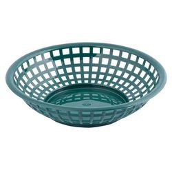 Tablecraft 1075FG Round Serving Basket, 8 x 2 3/8", Poly, Forest Green
