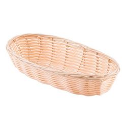 Tablecraft 1117W Handwoven Basket, 9 x 3 1/2 x 2", Polypropylene, Oblong, Beige