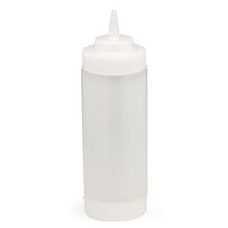 Tablecraft 11663CF 16 oz Dual Way WideMouth Squeeze Dispenser, Natural, Cone Tip Top, 1 Dozen