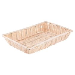 Tablecraft 1189W Handwoven Basket, 16 x 11 1/4 x 3", Polypropylene Cord, Natural, Beige