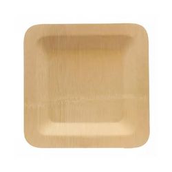 Tablecraft 123456 5" Square Disposable Plate, Bamboo, Natural Finish, 5" x 5", Beige