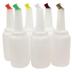 Tablecraft 8064A Pour Master Complete Unit w/ Assorted Color Cap, Half Gallon, Yellow