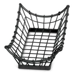 Tablecraft GM1608 Rectangular Grand Master Collection Basket, 15 L x 8 W x 4 1/2"H, Black Metal