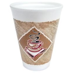Gold Medal 7038 12 oz Insulated Disposable Coffee Cups, 1,000/Case, Brown
