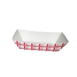 Gold Medal 9103 Disposable Food Tray, Red & White, 500/Case