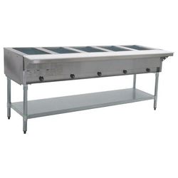 Eagle Group HT5-NG 79" Hot Food Table w/ 5 Wells & Cutting Board, Natural Gas, Silver, Gas Type: NG