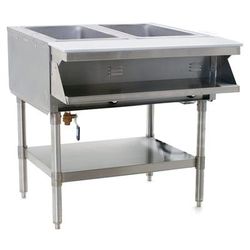 Eagle Group SHT2-120 33" Hot Food Table w/ 2 Wells & Cutting Board, 120v, Silver
