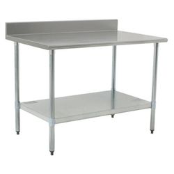 Eagle Group T3048B-BS 48" 16 ga Work Table w/ Undershelf & 430 Series Stainless Steel Top, 4 1/2" Backsplash