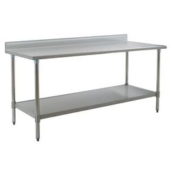 Eagle Group T3072SE-BS 72" 14 ga Work Table w/ Undershelf & 300 Series Stainless Top, 4 1/2" Backsplash, Stainless Steel