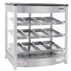 Skyfood FWD3S12P 25 5/8" Full Service Countertop Heated Display Case - 3 Shelves, 120v, Silver