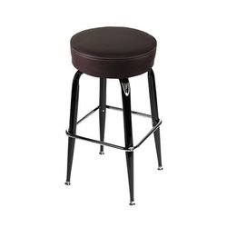Oak Street SL2135-ESP Backless Swivel Commercial Bar Stool w/ Espresso Seat, Black