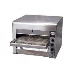 DoughXpress DXP-CB001 18 1/2" Electric Countertop Conveyor Oven - 14"W Belt, 220-240v/1ph, 14" Wide Belt, Stainless Steel