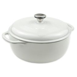Lodge EC6D13 6 qt Cast Iron Dutch Oven, Enamel, Oyster White